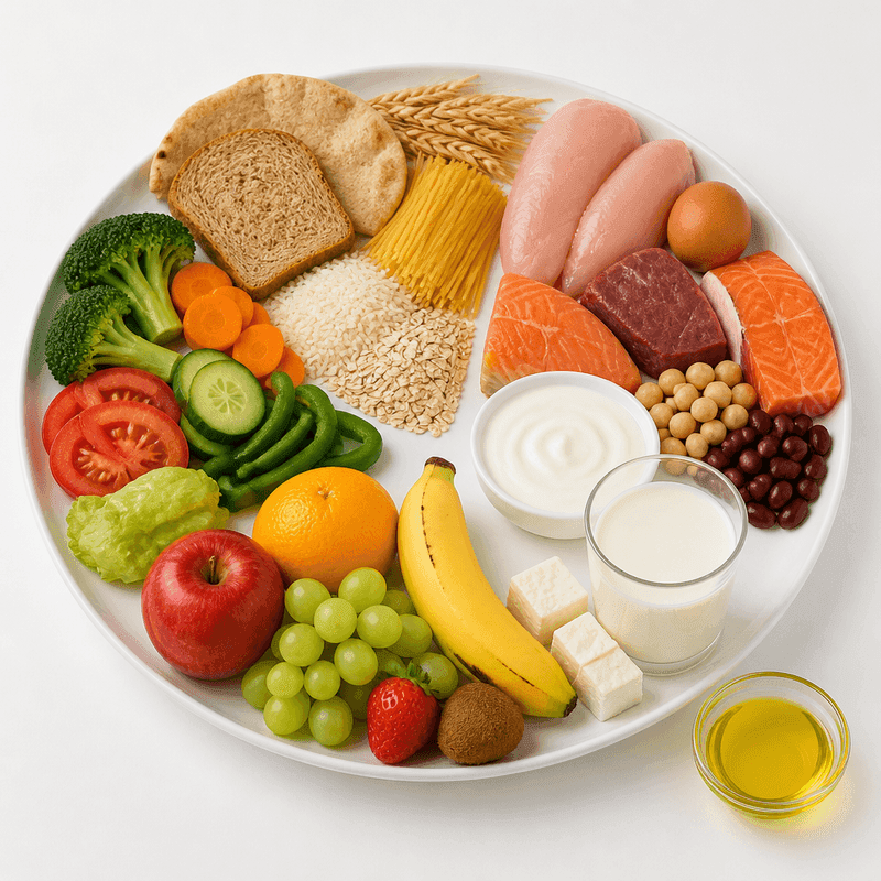 أطعمة تمثّل مجموعات المغذّيات الرئيسة
